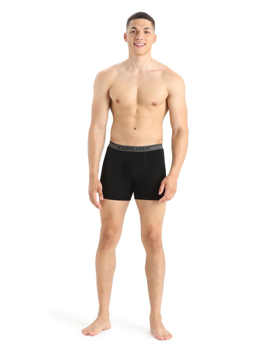 Icebreaker Merino Anatomica Boxers With Fly Férfi Fehérnemű Fekete | HU 1309UZGT